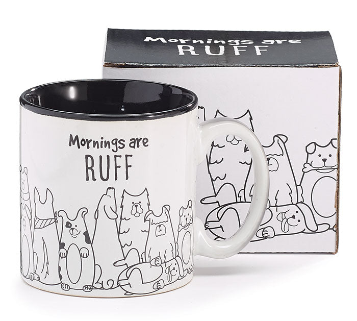 Mornings are Ruff Ceramic Mug W/Box
