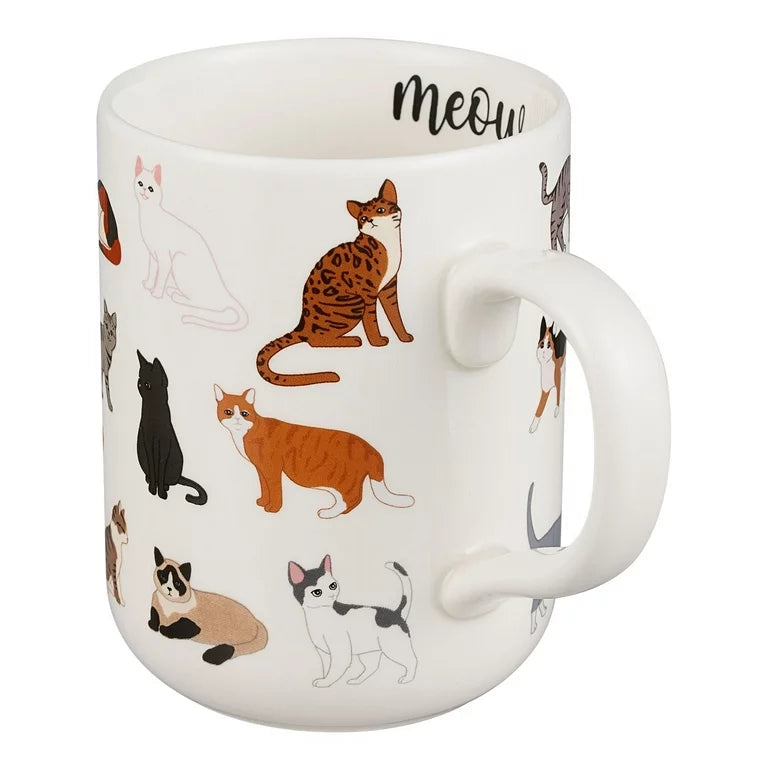 Stoneware Cat Mug, White