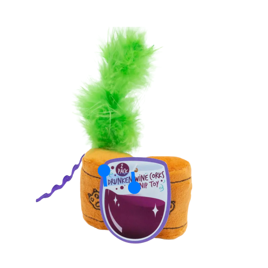 Drunken cork catnip toy