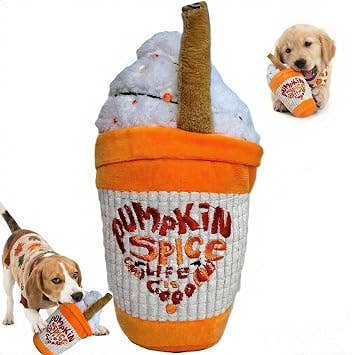 Paw-Fect Piece - Paw-Fect Piece - Pumpkin Spice Cup Dog Squeaky Plush Toy