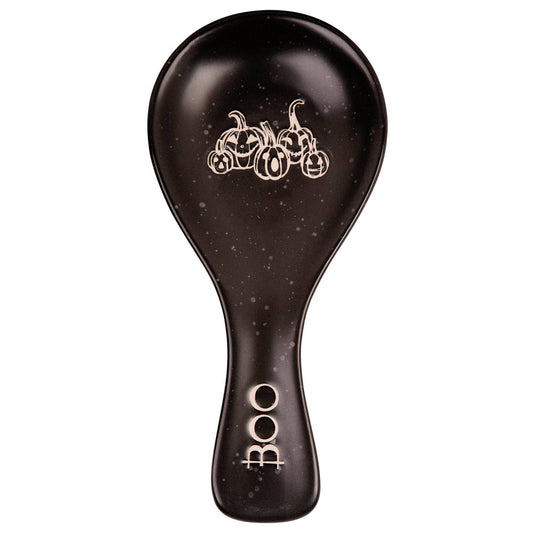 Home Essentials and Beyond - 11in Black Pumpkin Skeleton Spoon Rest