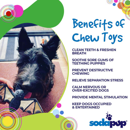 SodaPup Dog Toys - Vampire Bat Nylon Dog Chew Toy for Aggressive Chewers | USA Made & FDA Compliant
