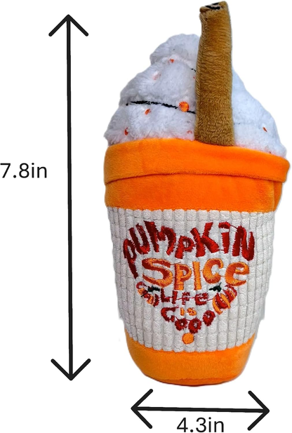 Paw-Fect Piece - Paw-Fect Piece - Pumpkin Spice Cup Dog Squeaky Plush Toy