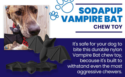 SodaPup Dog Toys - Vampire Bat Nylon Dog Chew Toy for Aggressive Chewers | USA Made & FDA Compliant