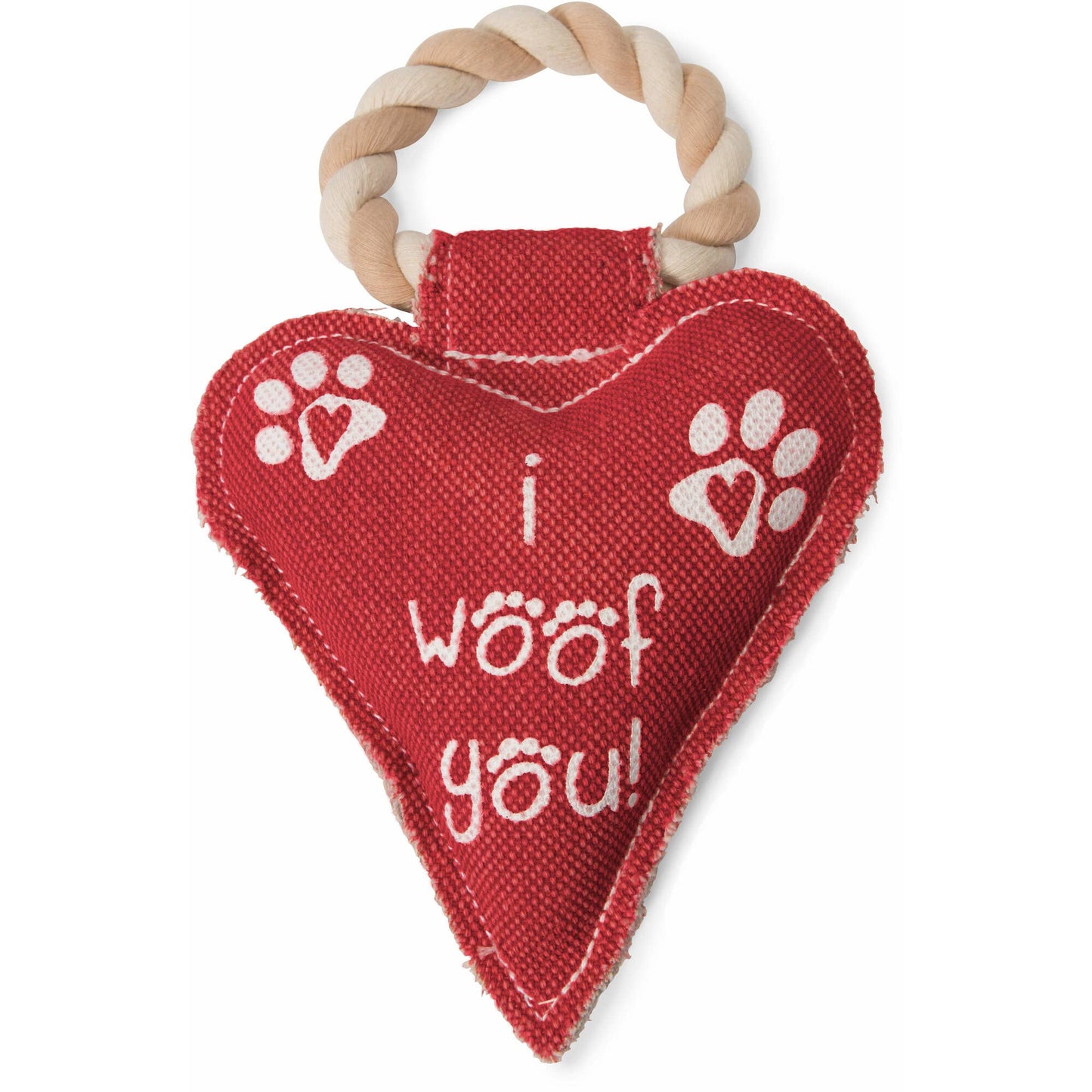 Heart I Woof You - 10" Canvas Rope (Dog Toy)