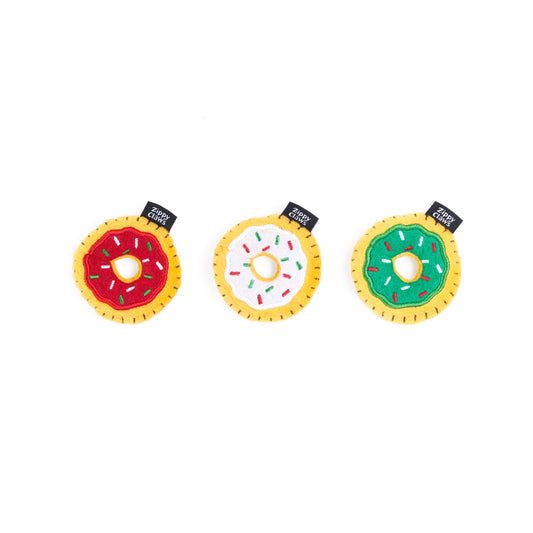 ZippyClaws Holiday Mini Donutz 3-Pack - Christmas Cat Toy