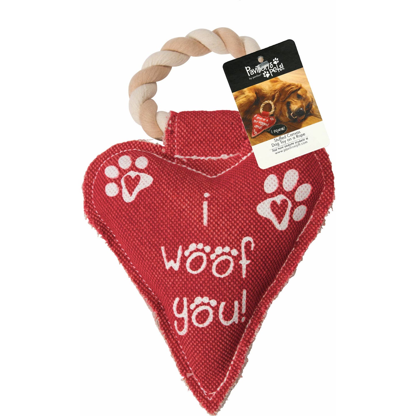 Heart I Woof You - 10" Canvas Rope (Dog Toy)