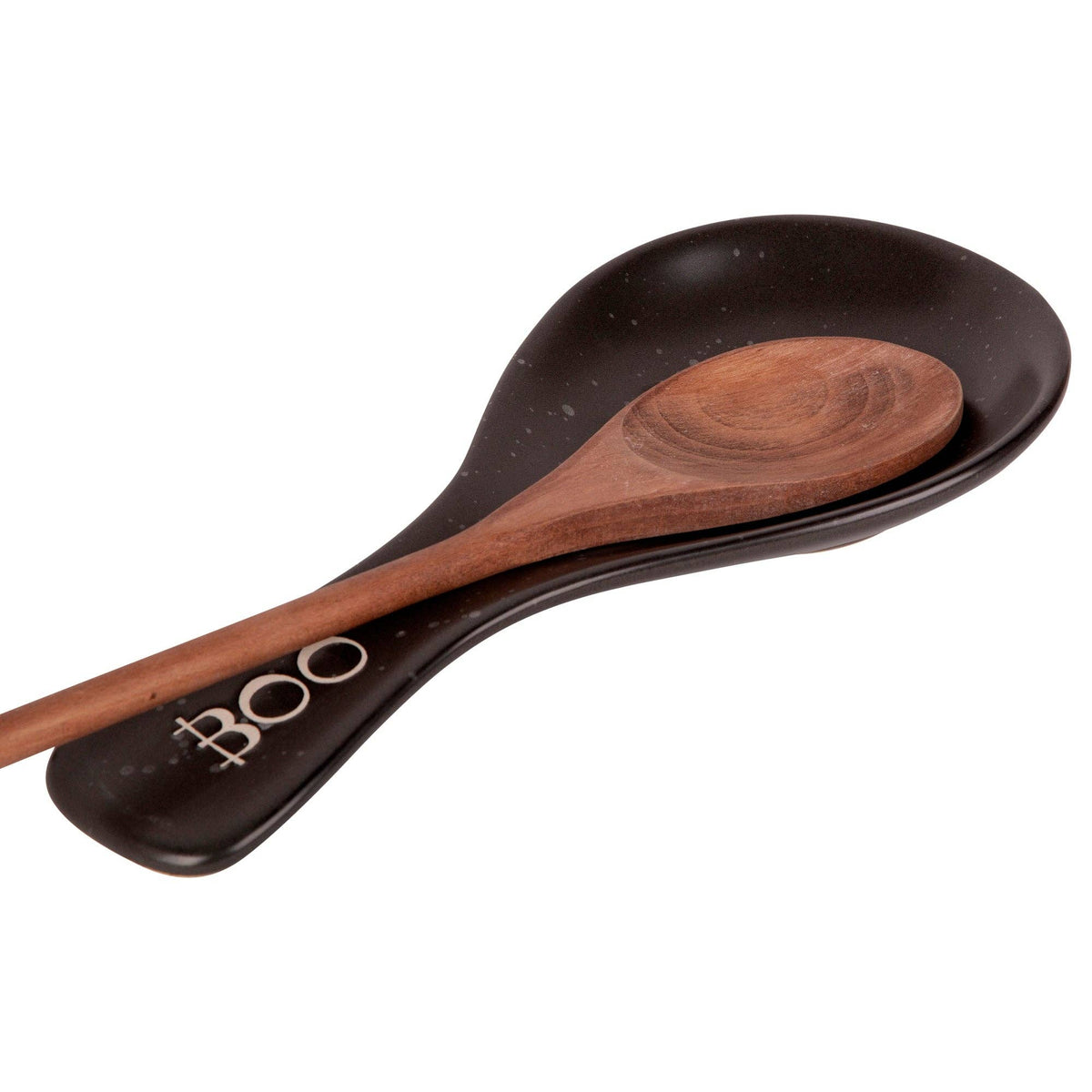 Home Essentials and Beyond - 11in Black Pumpkin Skeleton Spoon Rest