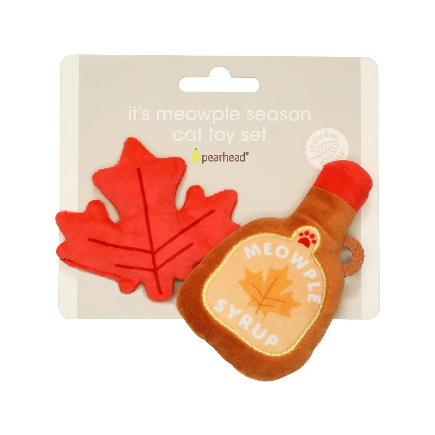 Maple Leaf & Syrup Fall Cat Toys, Set of