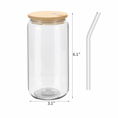 Load image into Gallery viewer, Glass tumbler with Bamboo Lid and Glass Straw
