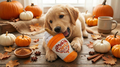 Paw-Fect Piece - Paw-Fect Piece - Pumpkin Spice Cup Dog Squeaky Plush Toy