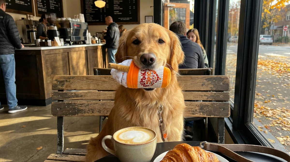 Paw-Fect Piece - Paw-Fect Piece - Pumpkin Spice Cup Dog Squeaky Plush Toy