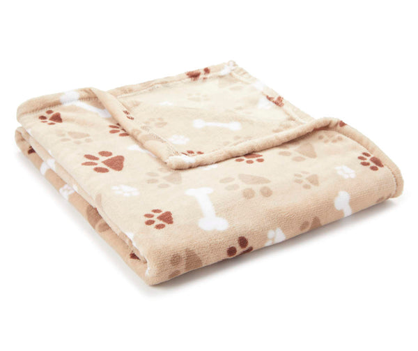 Puppy Paws and Bones soft throw