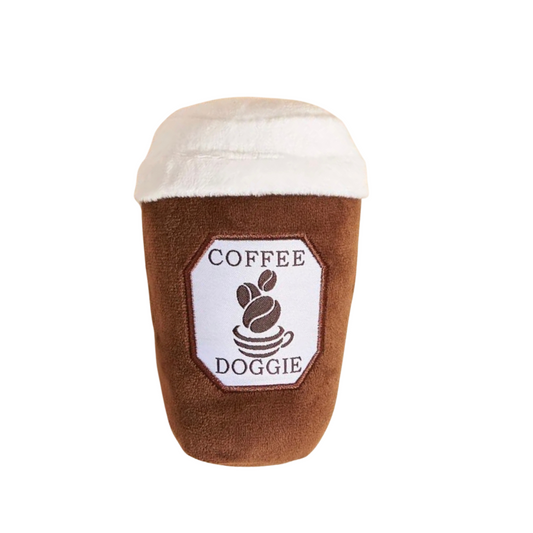 Coffee Doggie toy (brown) with squeaky